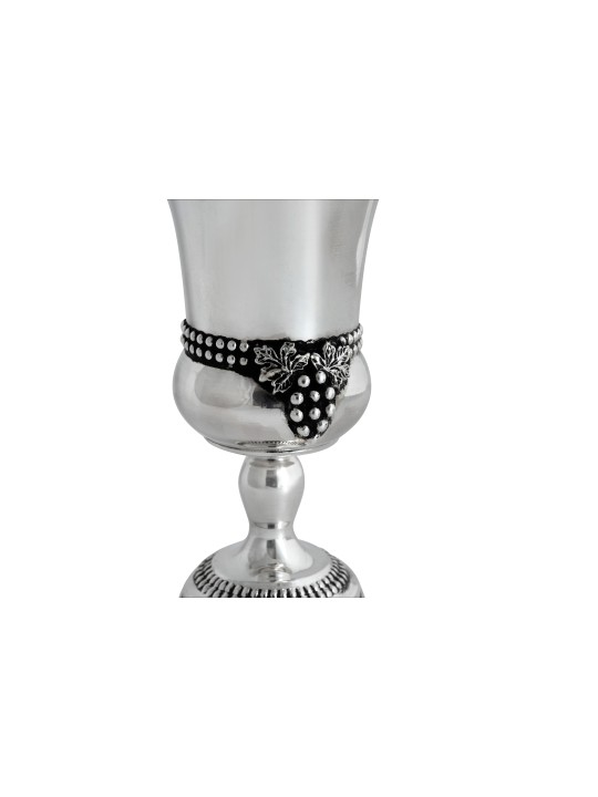 Tasse de Kiddouch aux raisins en argent sterling avec ensemble d'assiettes, cadeaux de Pâque, I
