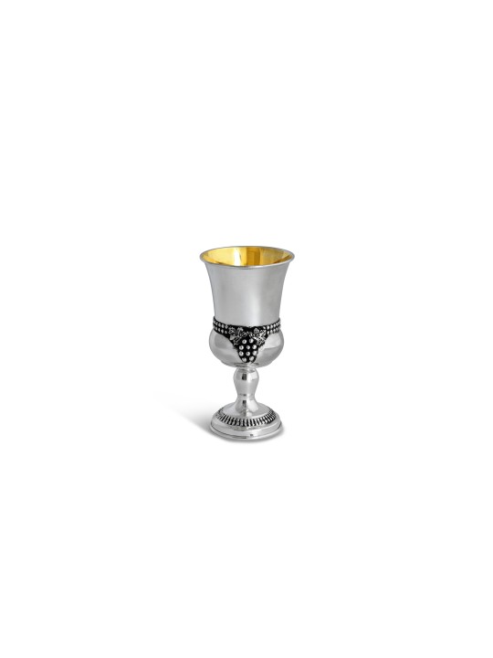Sterling Silver Grapes Kiddush Cup With Plate Set , Passover Gifts , I