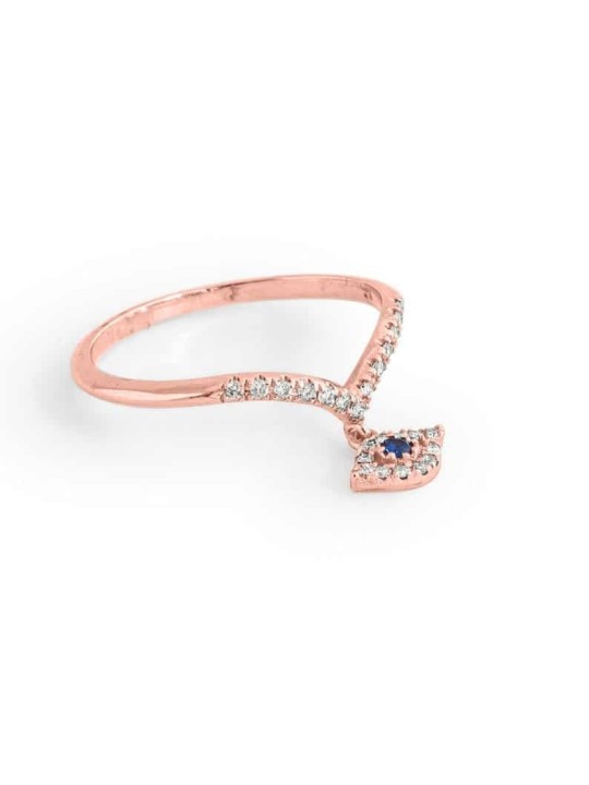 Bague en diamant jaune 14 carats contre le mauvais œil, cadeaux Tu B'Av, judaïque israélien
