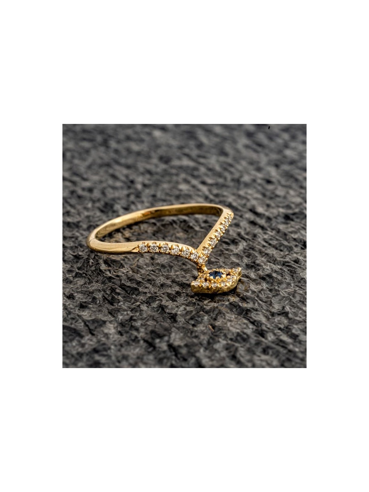 Bague en diamant jaune 14 carats contre le mauvais œil, cadeaux Tu B'Av, judaïque israélien