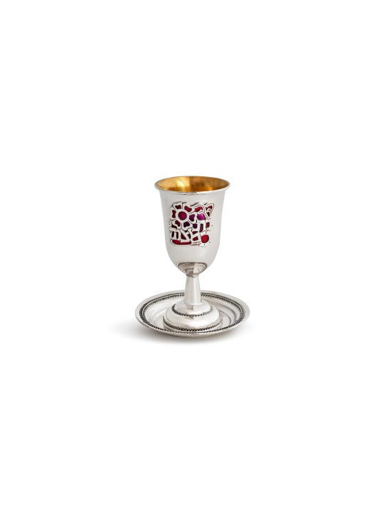 Ensemble de Kiddouch en émail en argent sterling pour Bat Mitzvah, cadeaux de Pâque,