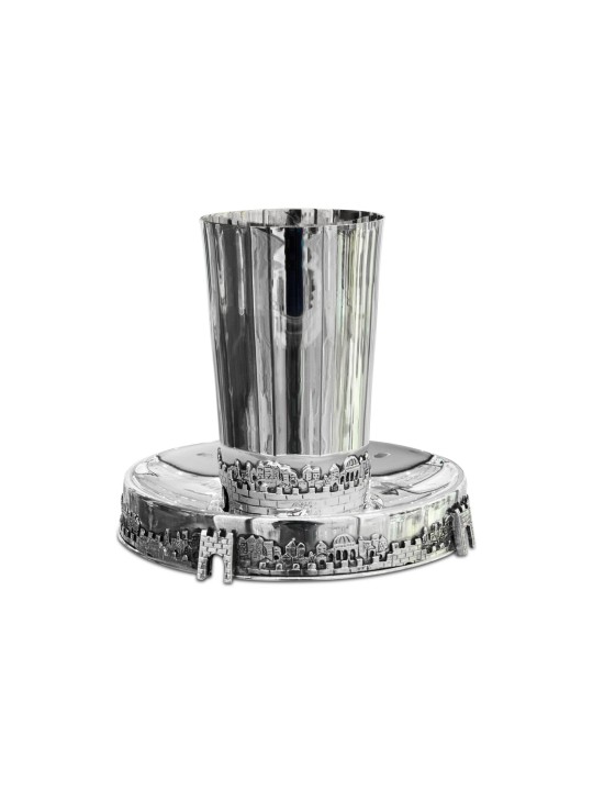 Jerusalem Sterling Silver Kiddush Set , Passover Gifts , Israeli Judai