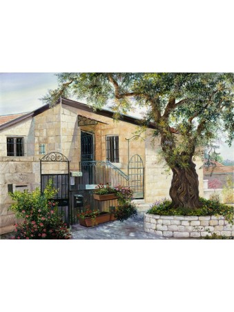 Stunning House in a Jerusalem Neighborhood Print , Tu B'Av Gifts , Isr