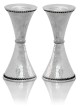 Sterling Silver Hammered Candlesticks Filigree Dec , Passover Gifts ,