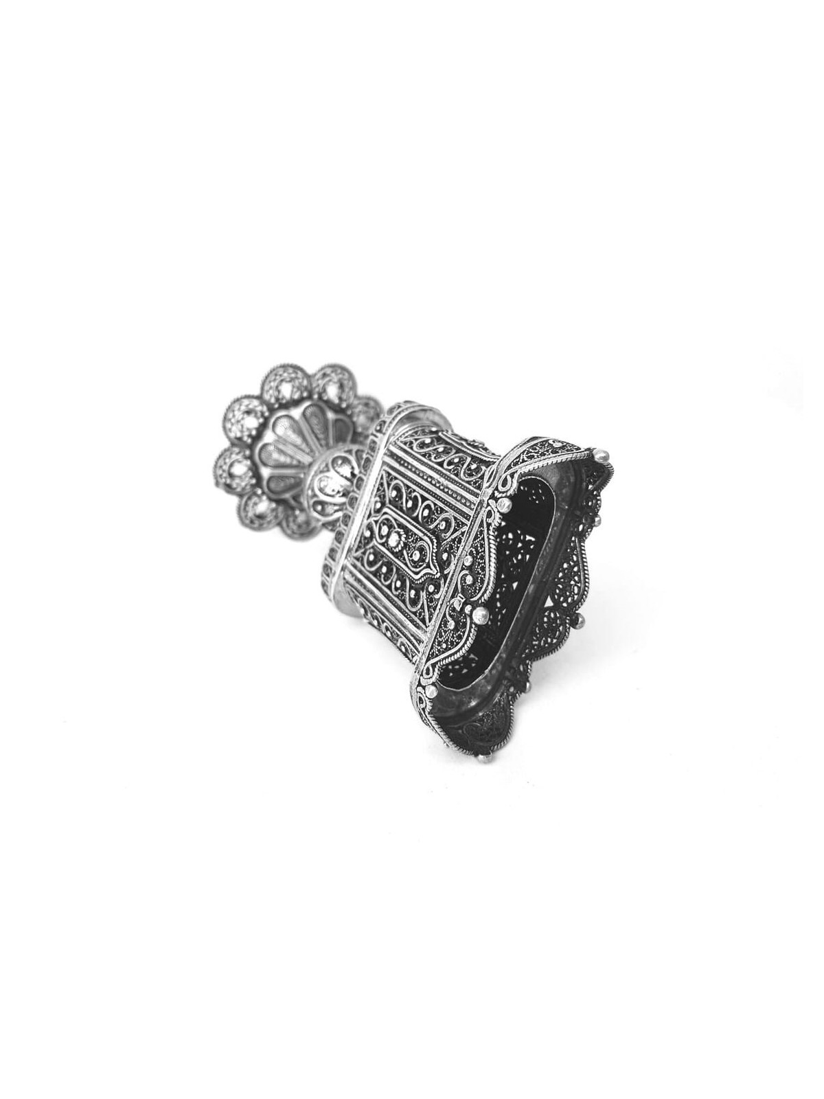 Stunning Goblet-like Silver Candle Holder for Havd , Tu B'Av Gifts , I