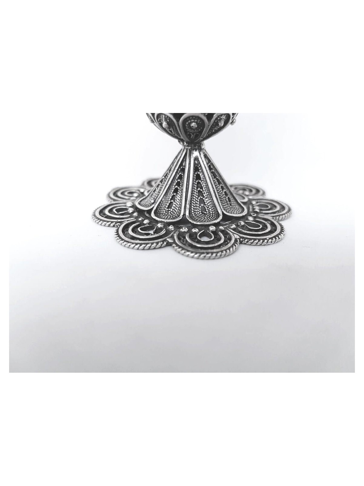 Stunning Goblet-like Silver Candle Holder for Havd , Tu B'Av Gifts , I