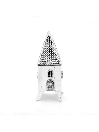 Boîte Besamim en argent en forme de maison, cadeaux Tu B'Av, Judaica israélienne
