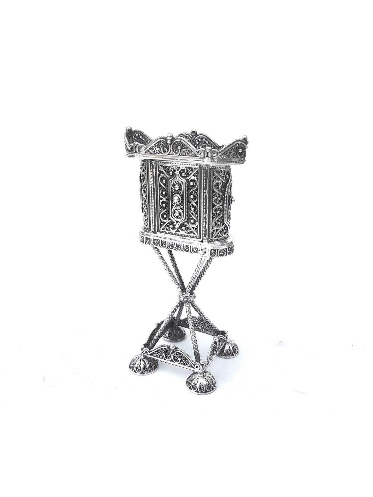 Brilliant Silver Filigree Tower Candle Holder for  , Tu B'Av Gifts , I