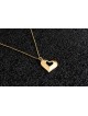Delicate Thick Heart 14K Yellow Gold Necklace , Jewish Wedding Gifts ,