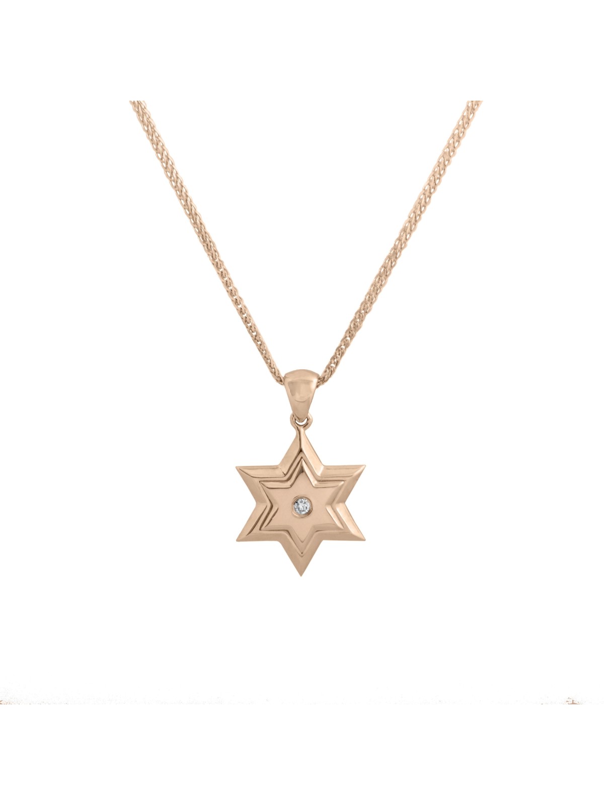 Medium 14k Yellow Gold Star of David with Diamond , Tu B'Av Gifts , Is