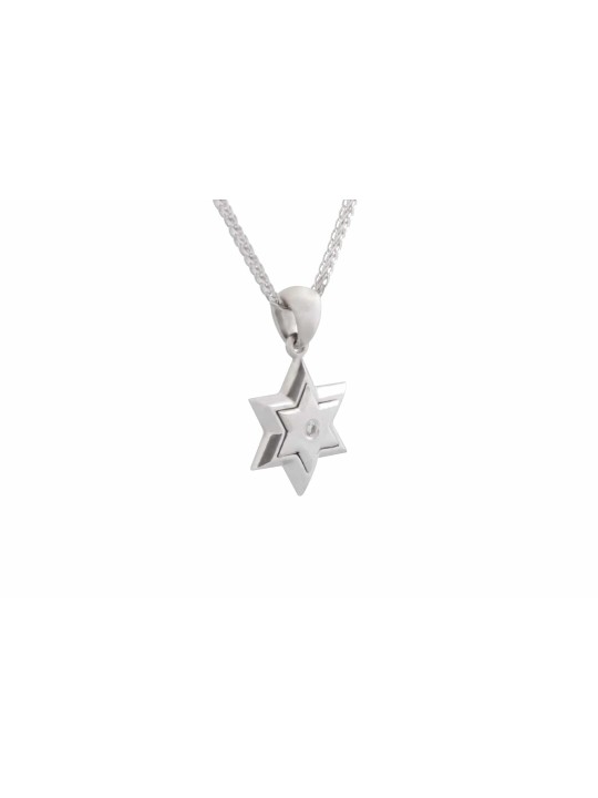 Étoile de David en or jaune moyen 14 carats avec diamant, cadeaux Tu B'Av, est