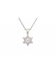 Étoile de David en or blanc 14 carats de taille moyenne avec diamant, cadeaux Tu B'Av, I