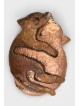 Beau 3D étreignant l'art de mur d'animaux de cuivre de chats, Gif juif de mariage
