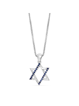 Blue Sapphire Magen David Pendant Inspired by the  , Tu B'Av Gifts , I