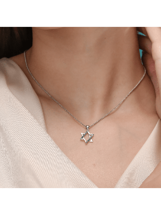 Pendentif Magen David Saphir Bleu Inspiré par les Cadeaux Tu B'Av , I