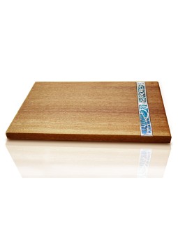 Planche Challah en émail bleu et turquoise avec couteau, cadeaux Tu B'Av, I