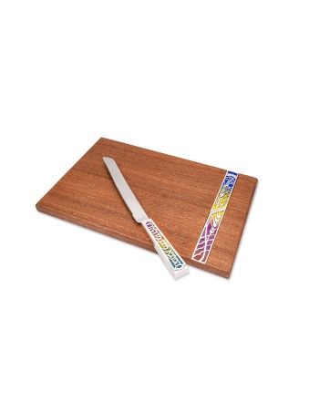 Ensemble de Shabbat décoré - Planche et couteau Challah , Cadeaux Tu B'Av , Isra
