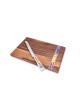Shabbat Walnut Challah Board and Knife Set , Tu B'Av Gifts , Israeli J