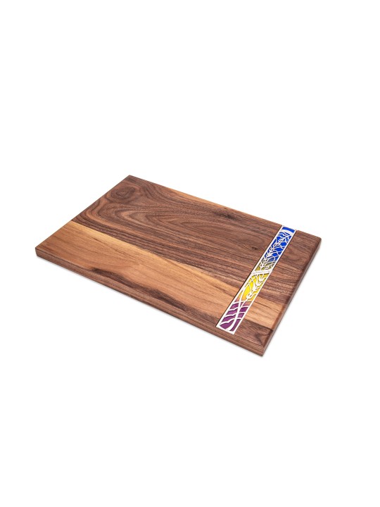 Shabbat Walnut Challah Board and Knife Set , Tu B'Av Gifts , Israeli J