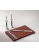 Set de Shabbat Challah Borad avec couteau et chandelier, argent sterling C
