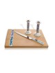 Blue Challah Board with Knife and Castlesticks , Sterling Silver Candl
