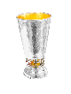 Coupe de Kiddouche martelée avec bénédiction sur Bac coloré, Kiddush Cu moderne