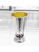 Hammered Kiddush Cup with Blessing on Colorful Bac , Modern Kiddush Cu