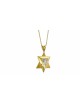 Modern Chai Gold Star of David pendant Yellow , Tu B'Av Gifts , Israel