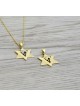 Modern Chai Gold Star of David pendant Yellow , Tu B'Av Gifts , Israel
