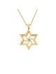 Pendentif étoile de David moderne géométrique en or jaune, cadeaux Tu B'Av, I