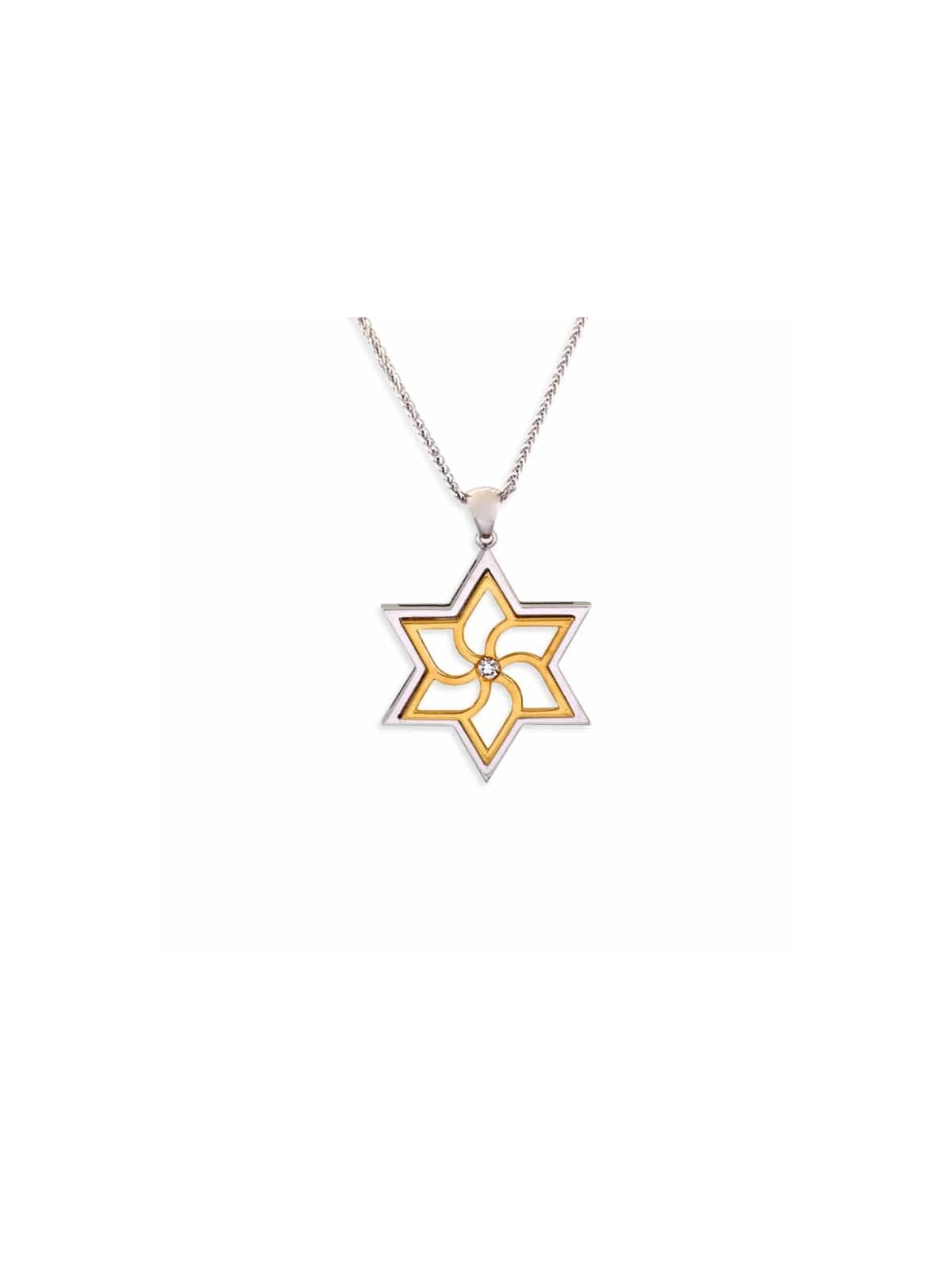 Design Contemporain Étoile de David Or Blanc avec , Tu B'Av Gifts , I