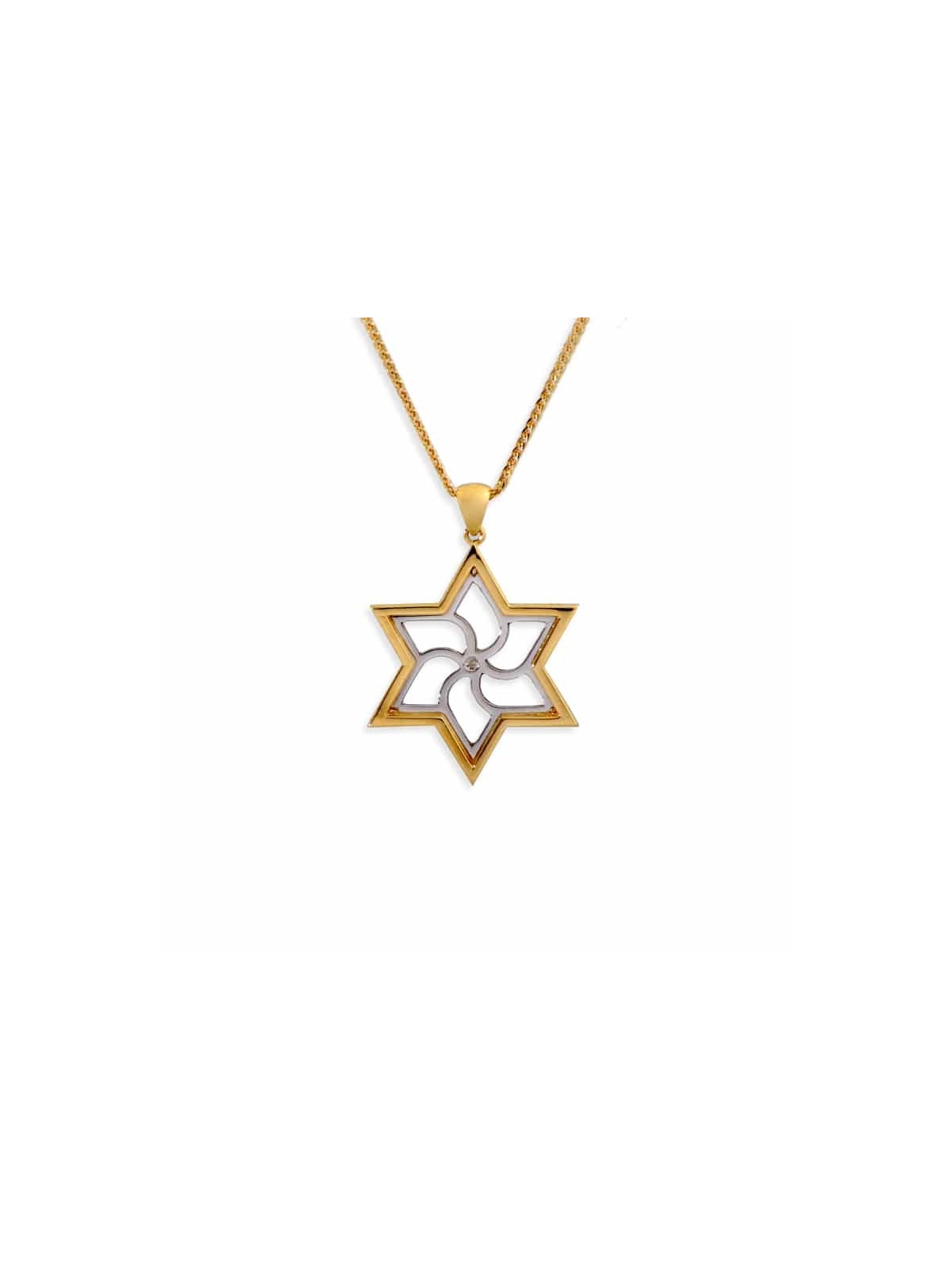 Design Contemporain Étoile de David Or Blanc avec , Tu B'Av Gifts , I