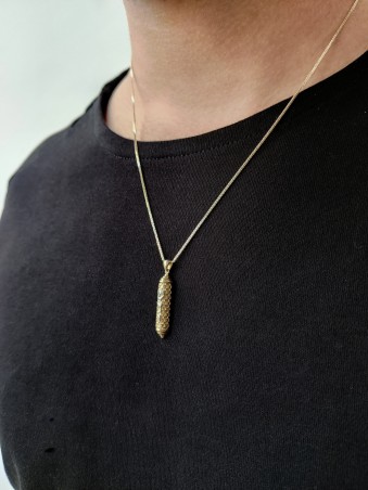 Elegant 14k Gold Mezuzah Pendant Torah Necklace , Tu B'Av Gifts , Isra