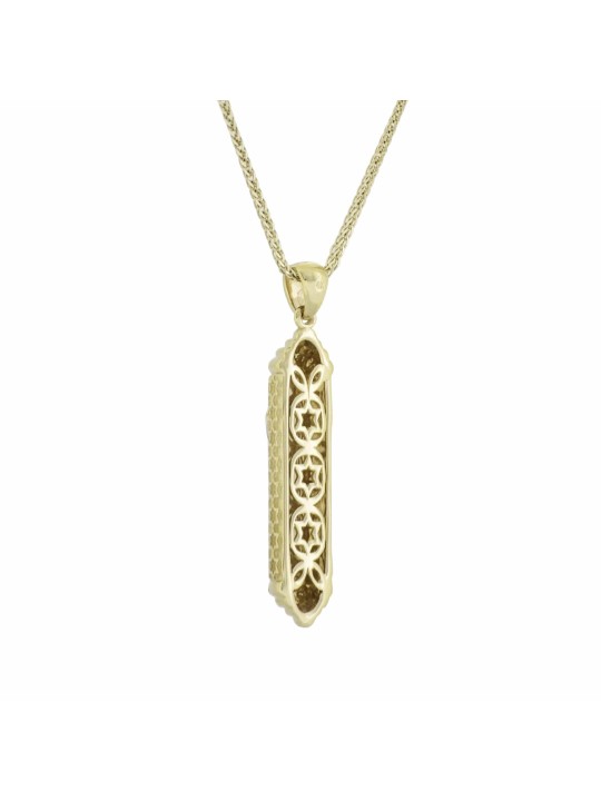 Élégant collier de Torah pendentif Mezuzah en or 14 carats, cadeaux Tu B'Av, Isra