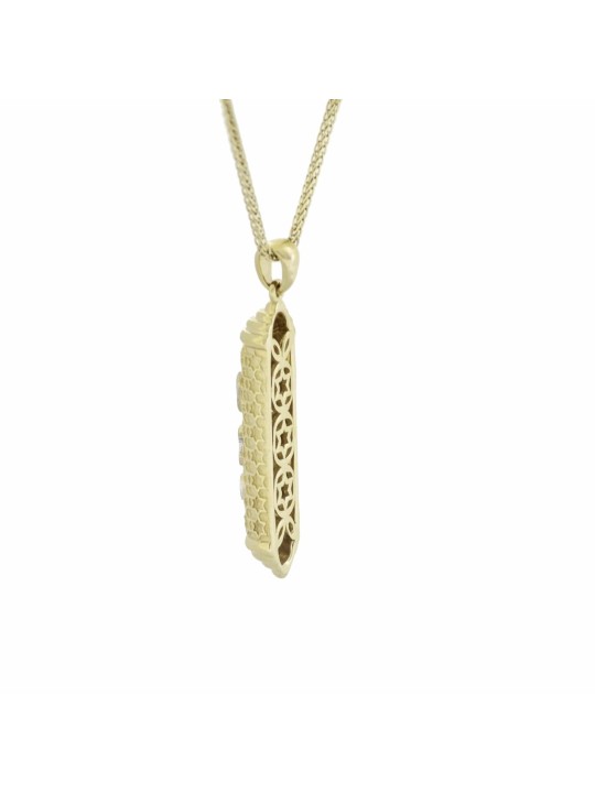Élégant collier de Torah pendentif Mezuzah en or 14 carats, cadeaux Tu B'Av, Isra