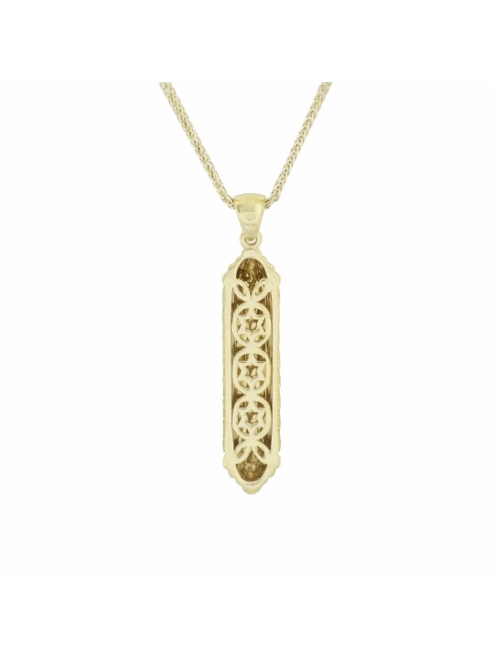 Élégant collier de Torah pendentif Mezuzah en or 14 carats, cadeaux Tu B'Av, Isra