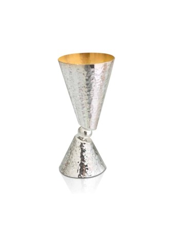 Petite tasse de Kiddouch moderne avec finition martelée, cadeaux de Pâque, Isra