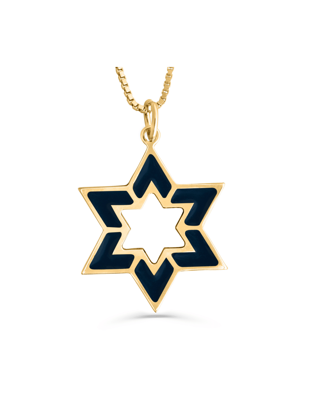 Pendentif en or émaillé étoile de David creux, cadeaux Tu B'Av, J israélien