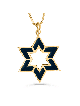 Pendentif en or émaillé étoile de David creux, cadeaux Tu B'Av, J israélien