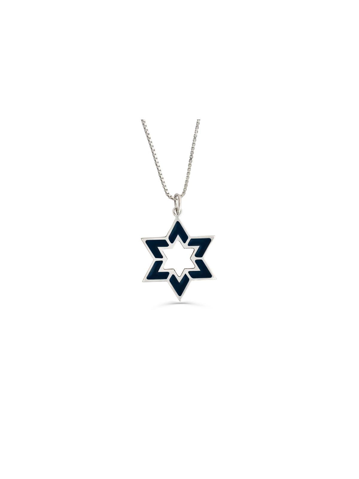 Pendentif en or émaillé étoile de David creux, cadeaux Tu B'Av, J israélien