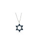 Star of David Hollow Enameled Gold Pendant , Tu B'Av Gifts , Israeli J