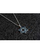 Pendentif en or émaillé étoile de David creux, cadeaux Tu B'Av, J israélien