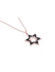 Star of David Hollow Enameled Gold Pendant , Tu B'Av Gifts , Israeli J