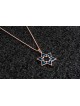 Star of David Hollow Enameled Gold Pendant , Tu B'Av Gifts , Israeli J