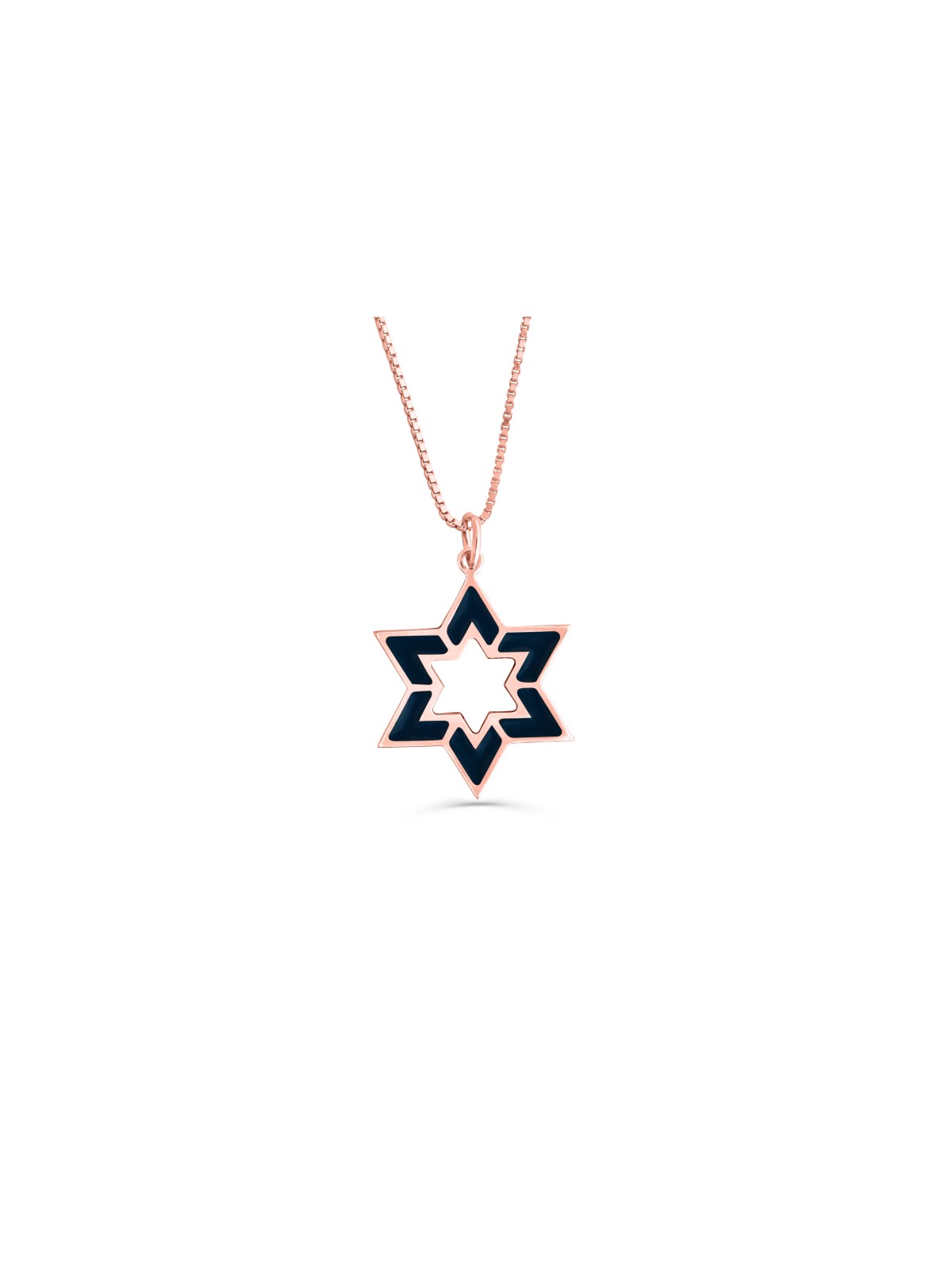 Pendentif en or émaillé étoile de David creux, cadeaux Tu B'Av, J israélien