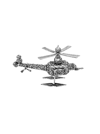 Boîte Besamim au design unique d'hélicoptère de Sterling, argent sterling J