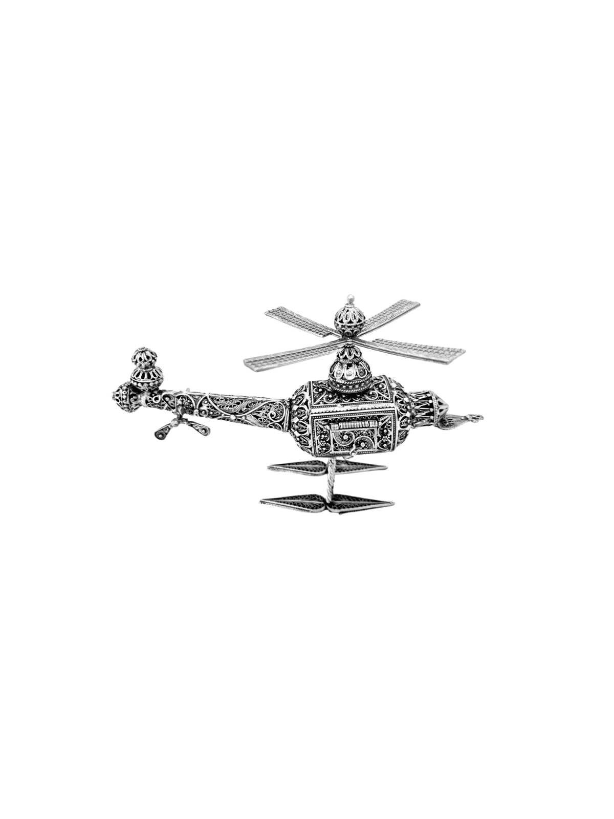 Unique Helicopter Design Besamim Box from Sterling , Sterling Silver J