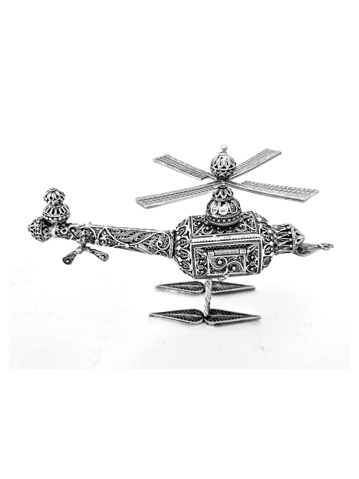 Unique Helicopter Design Besamim Box from Sterling , Sterling Silver J