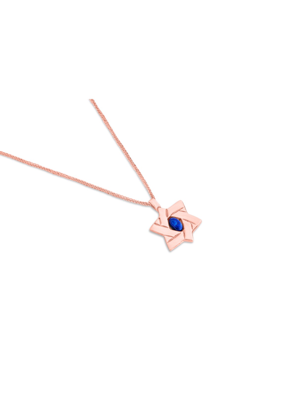 Modern Sterling Gold Necklace with Lapis Stones , Tu B'Av Gifts , Isra