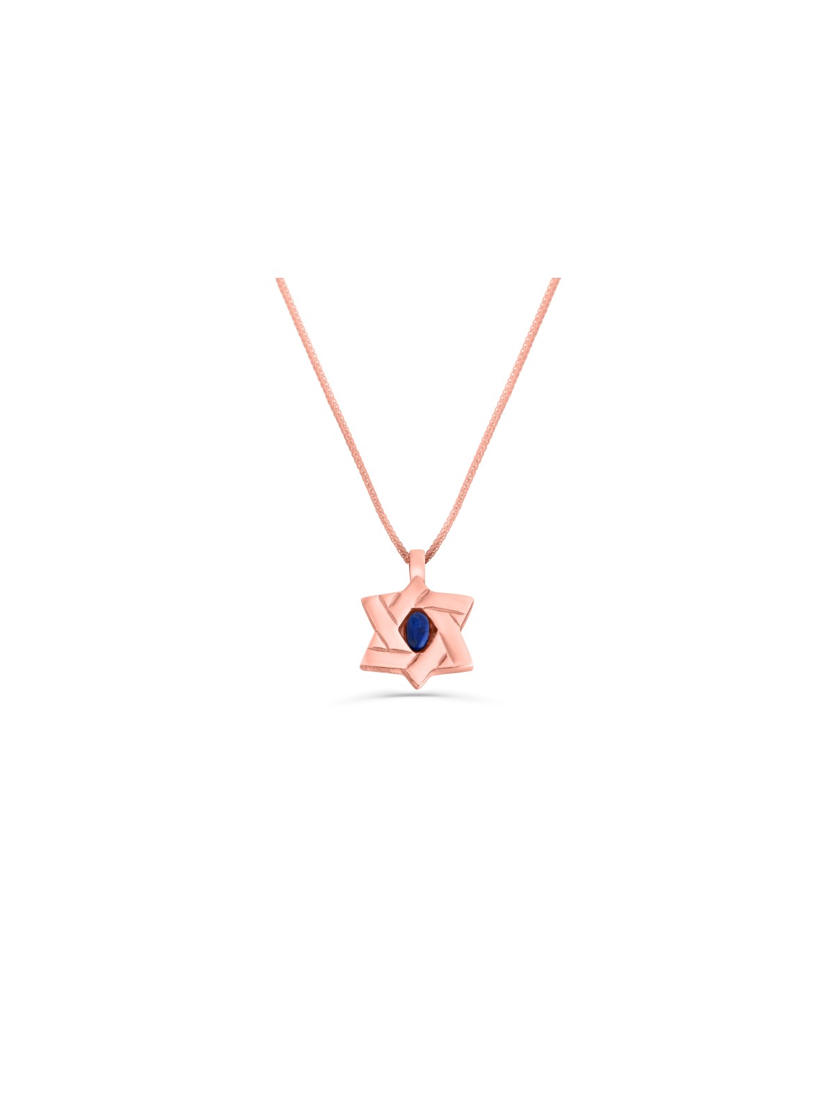 Modern Sterling Gold Necklace with Lapis Stones , Tu B'Av Gifts , Isra
